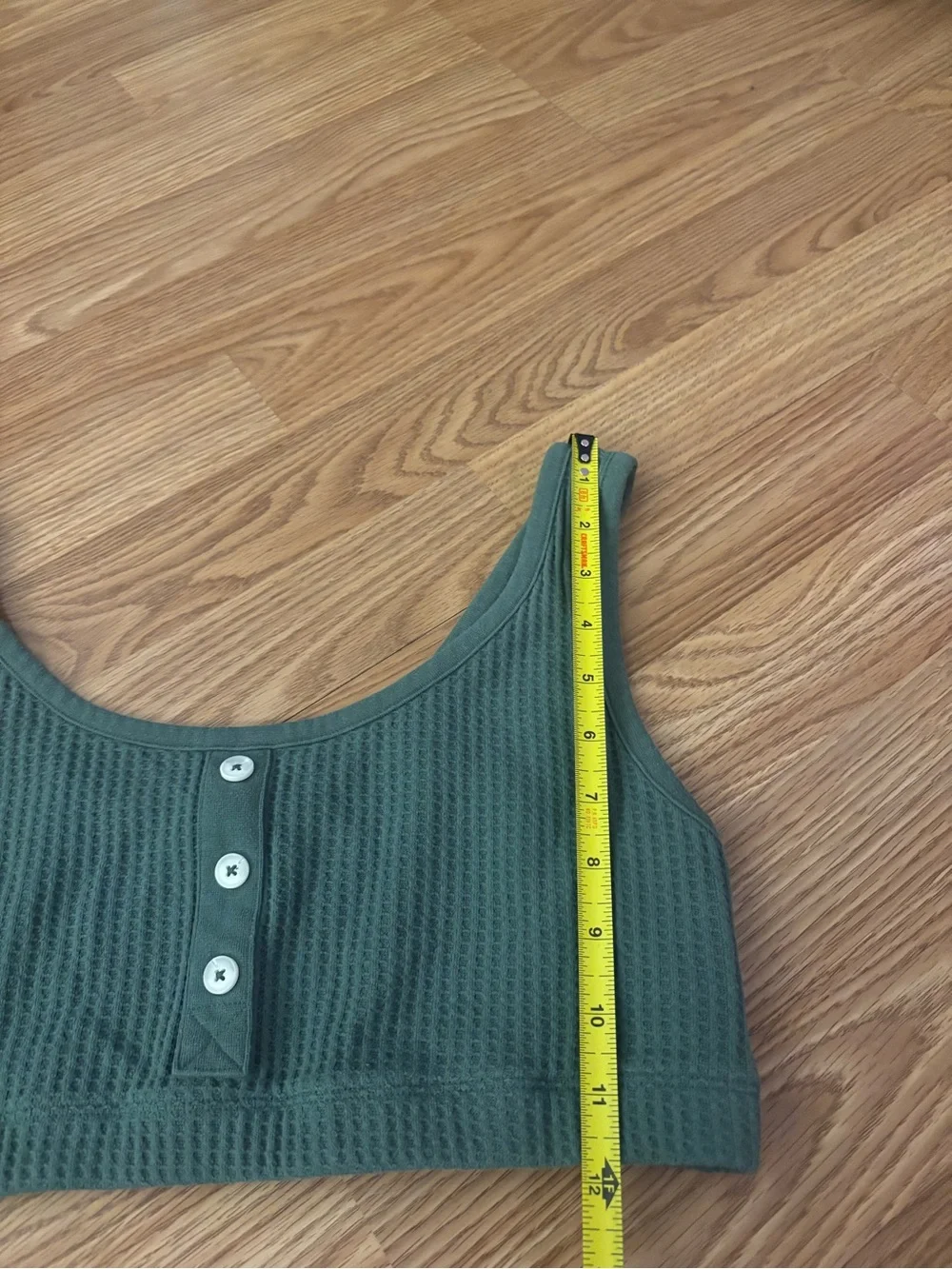 Old Navy Sage Green Waffle Knit Button Front Bralette Size Large